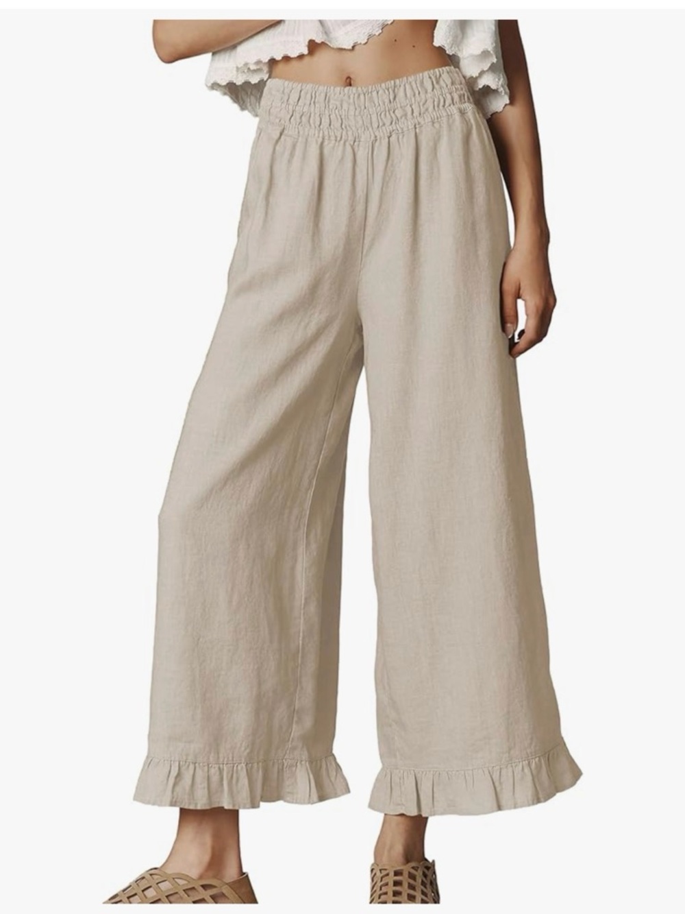NWT Beige Linen Blend Pants-S - Picture 3 of 17